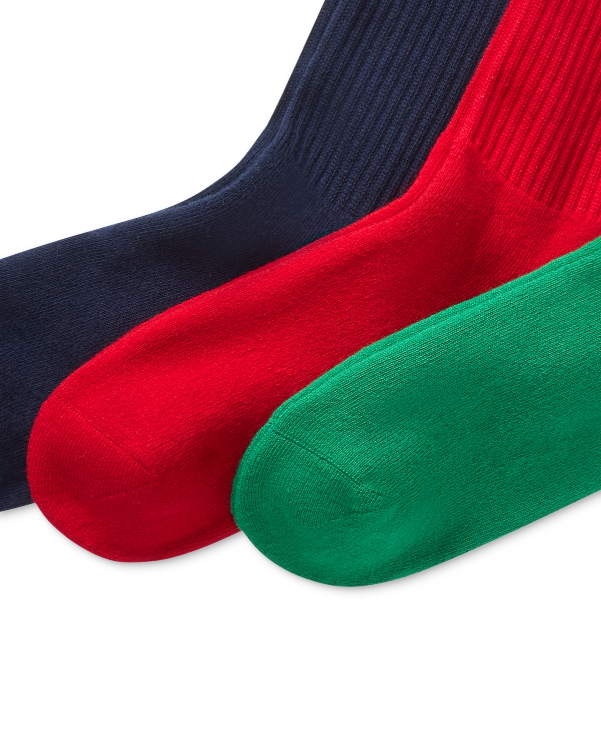 Polo Ralph Lauren 3 Pack Ribbed Cushion Foot Crew Men's Socks In Multi
