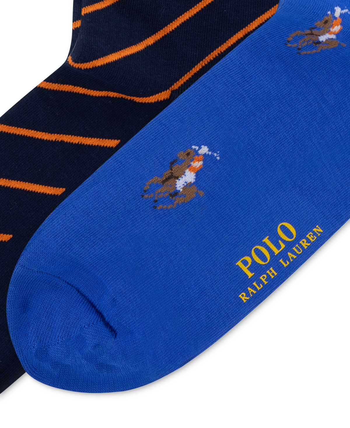 Polo Ralph Lauren Assorted 2-pack Pony Stripe Crew Socks In Blue