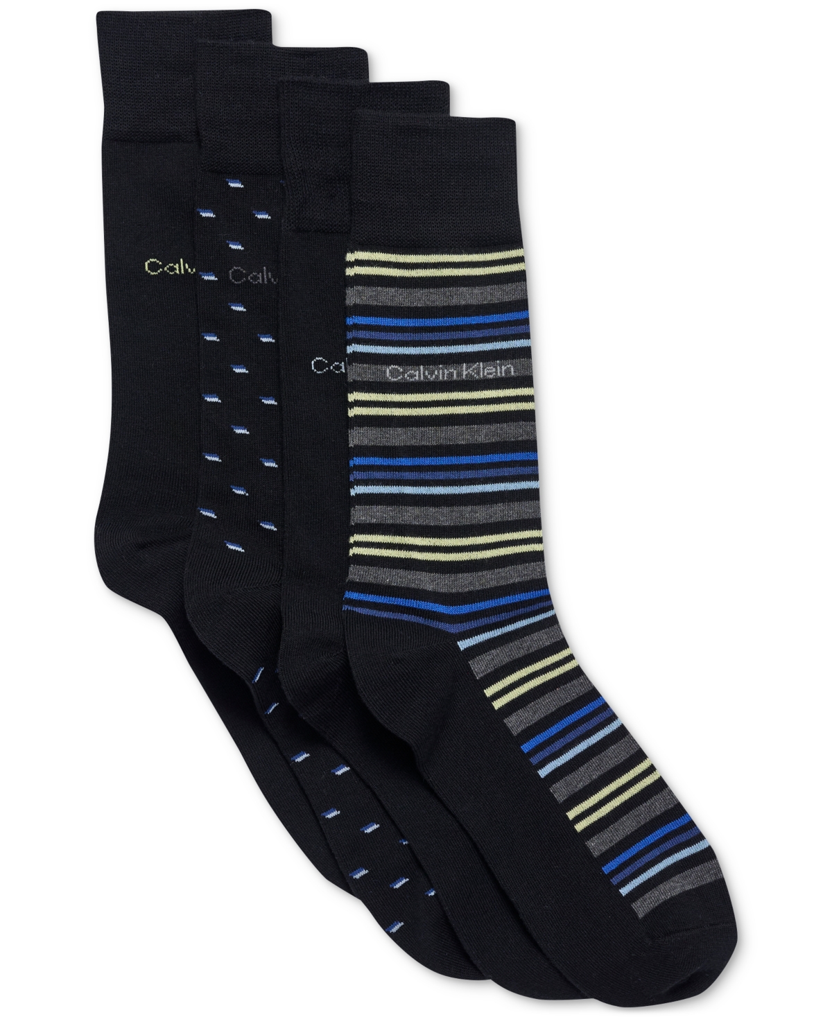 Men's 4pk. Textured Logo Crew Socks - Blue Multi