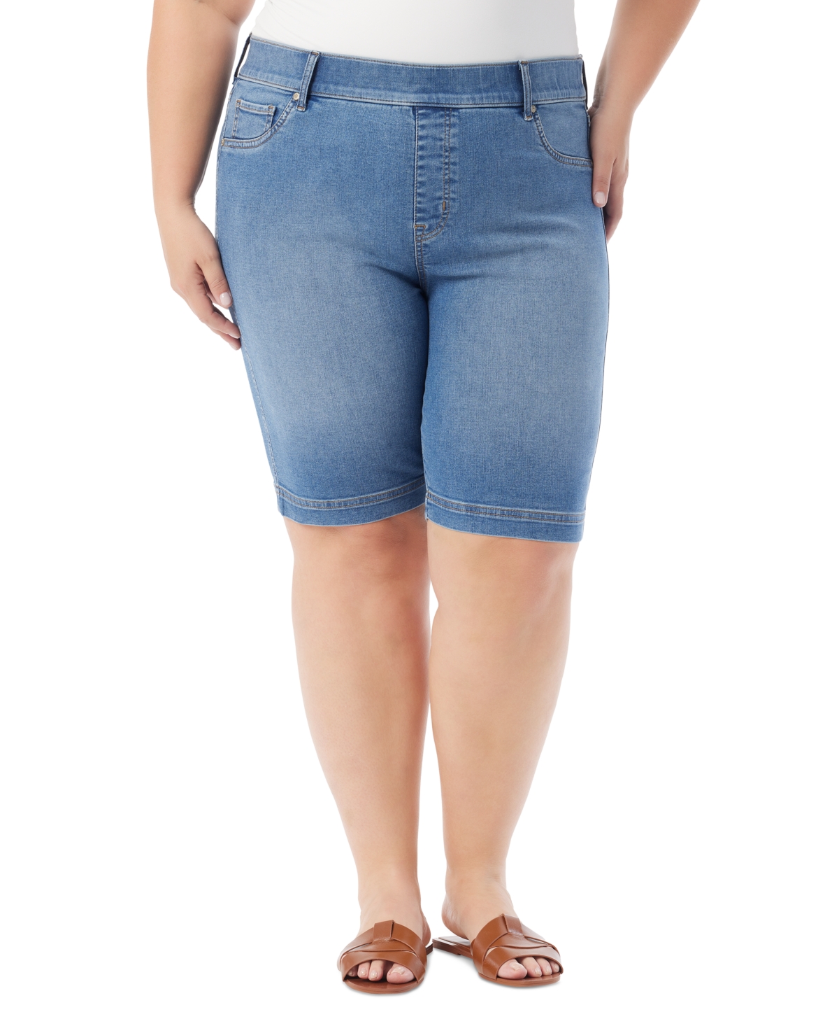 Gloria Vanderbilt Plus Size Shape Effect Bermuda Shorts In Andorra