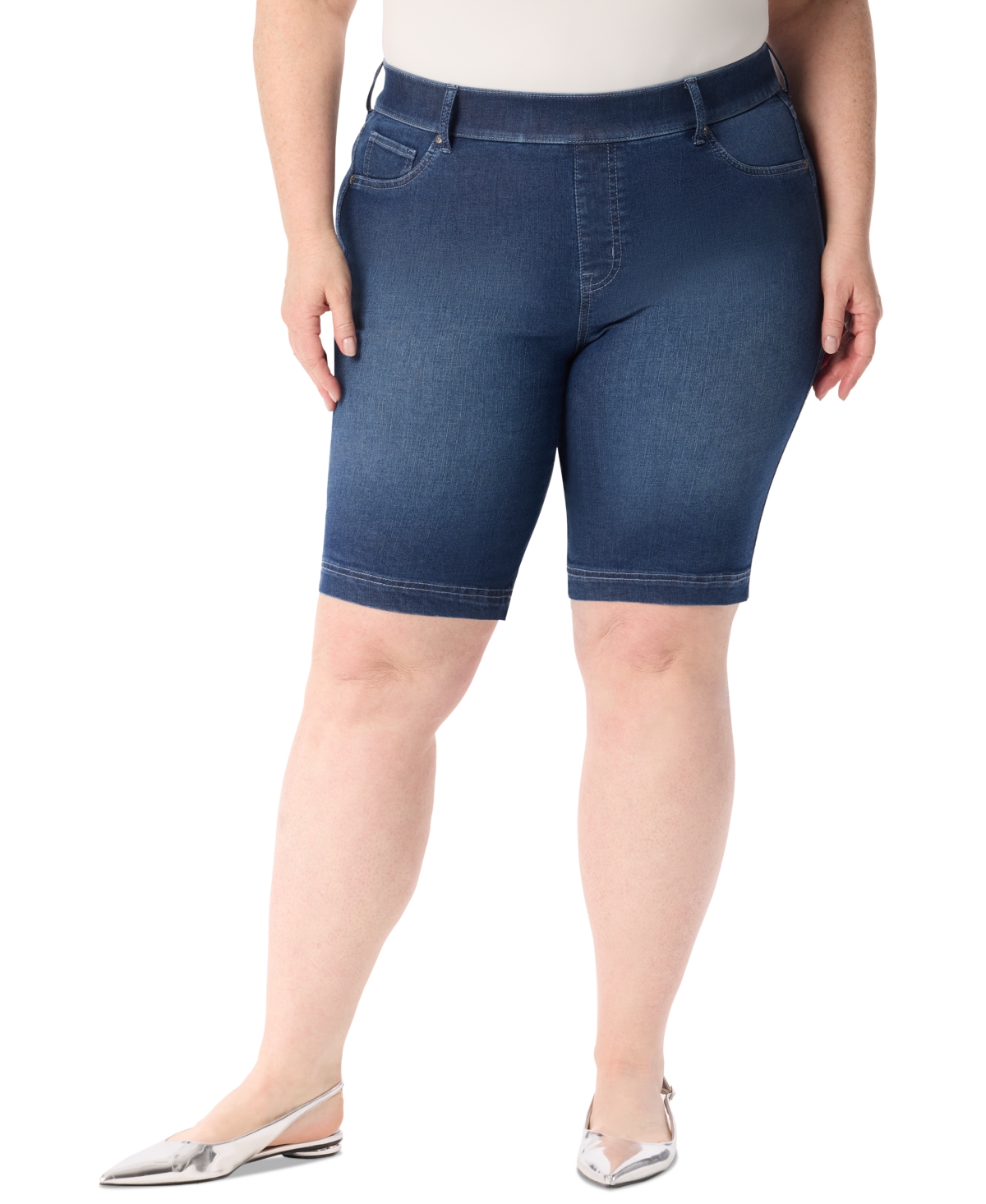 Plus Size Shape Effect Bermuda Shorts - Metz