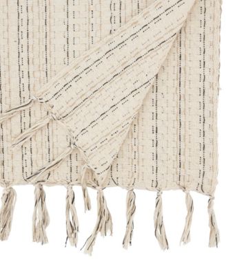 Tassel Trimmed Stripe Table Runner, 16" x 72"