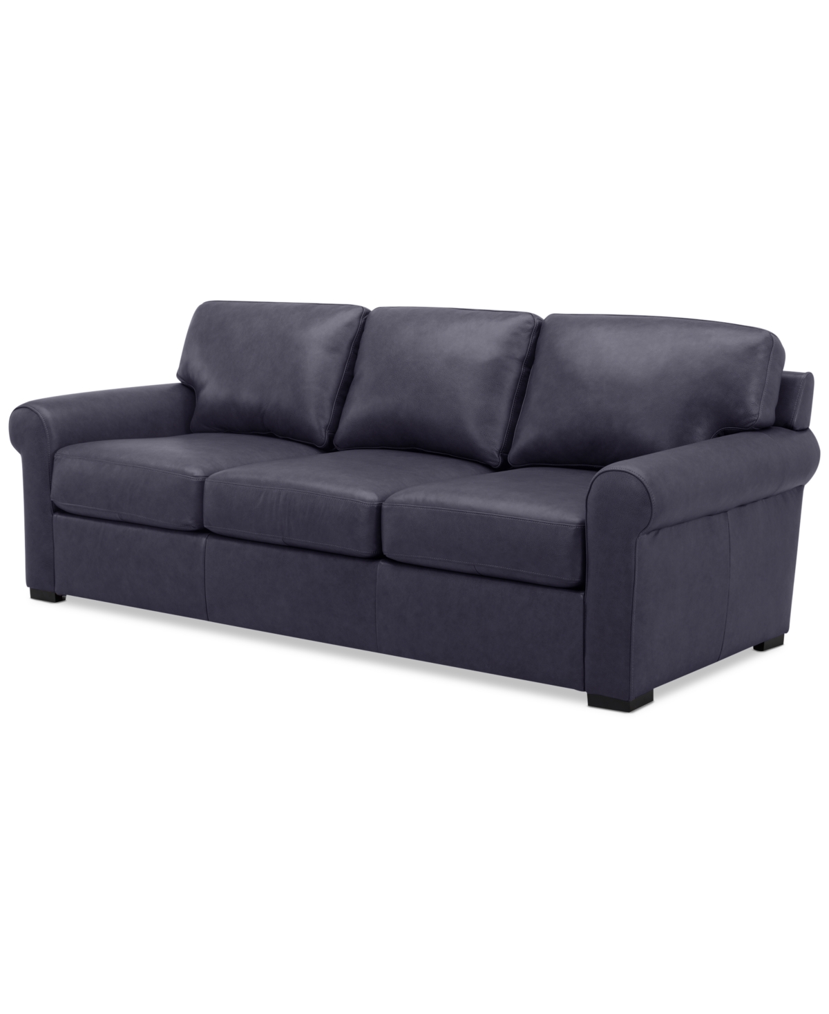 Macy's Radley 86" Leather Roll Arm Sofa, Exclusively At  In Slate Grey