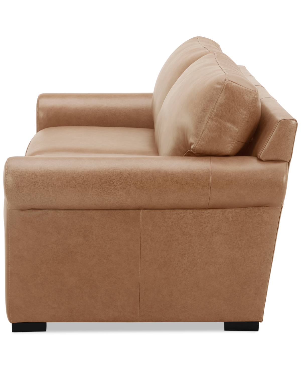 Macy's Radley 74" Leather Roll Arm Apartment Sofa, Exclusively At  In Light Natural