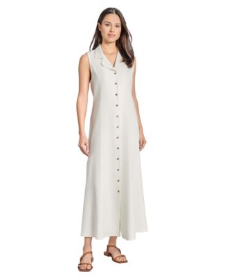 Jones New York - Women's Linen-Blend Drawstring-Back Shirtdress