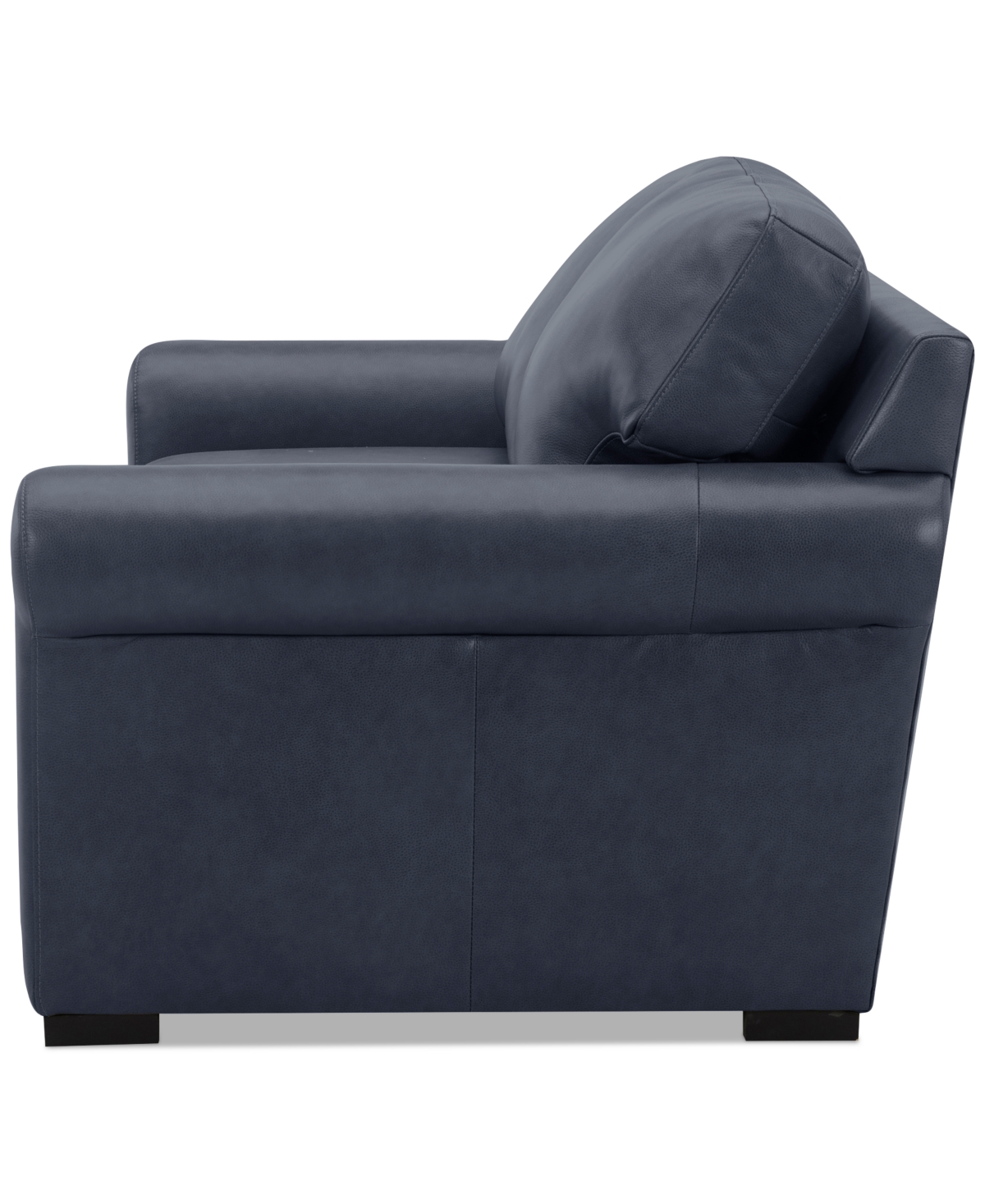 Macy's Radley 61" Leather Roll Arm Loveseat, Exclusively At  In Navy