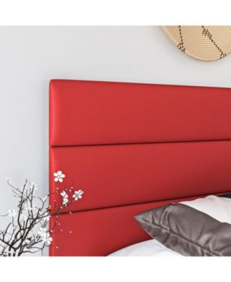 Napoli Leather Upholstered Platform Bed Frame with Tri-Panel Adjustable Headboard - Boyd Sleep