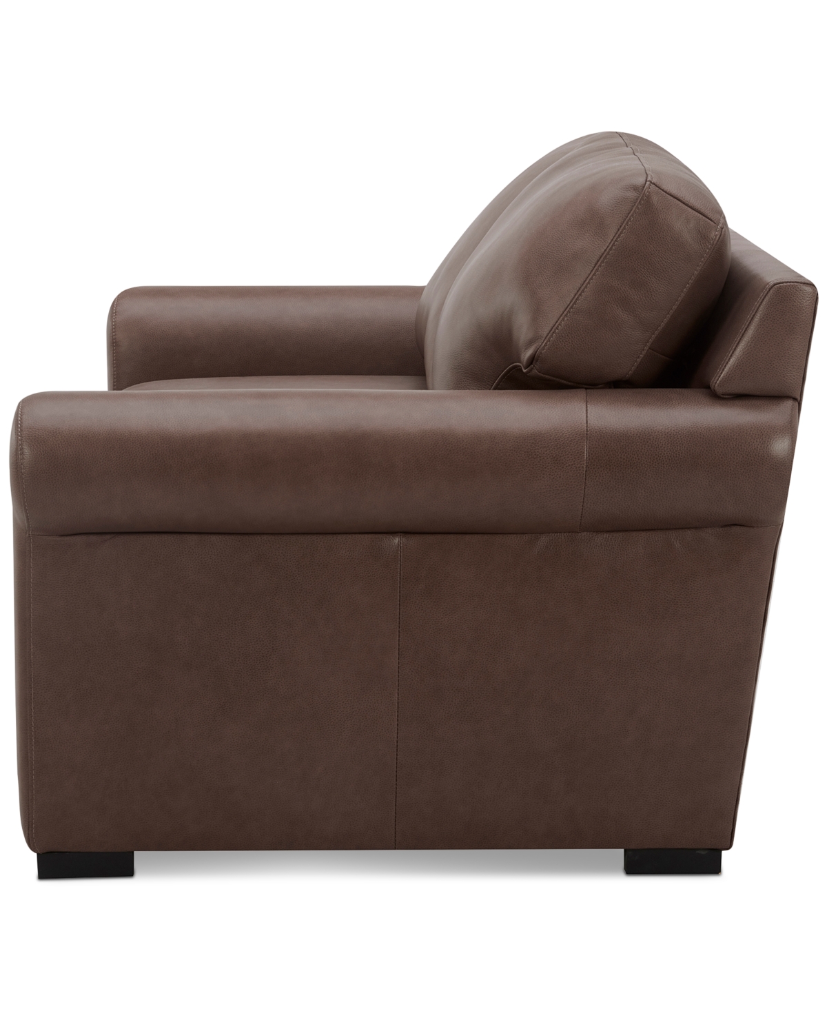 Macy's Radley 61" Leather Roll Arm Loveseat, Exclusively At  In Chocolate