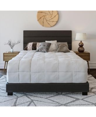 Napoli Leather Upholstered Platform Bed Frame with Tri-Panel Adjustable Headboard - Boyd Sleep