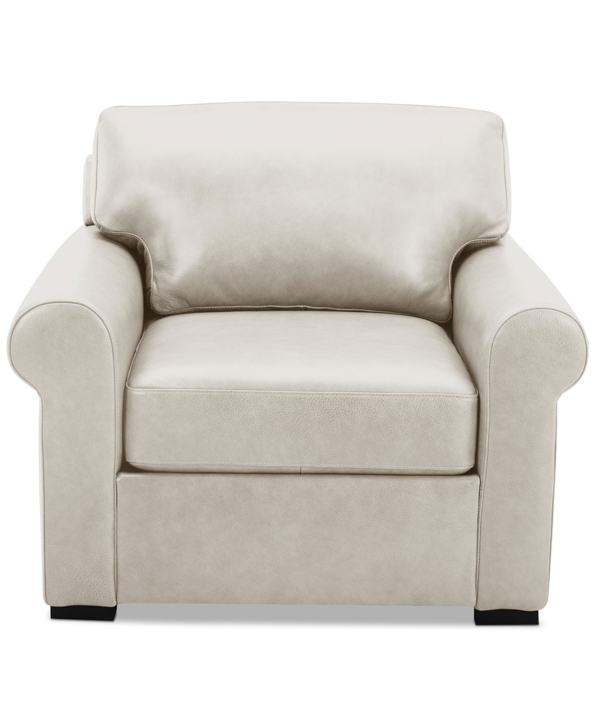 Macy's Radley 38" Leather Roll Arm Chair, Exclusively At  In Coconut Milk