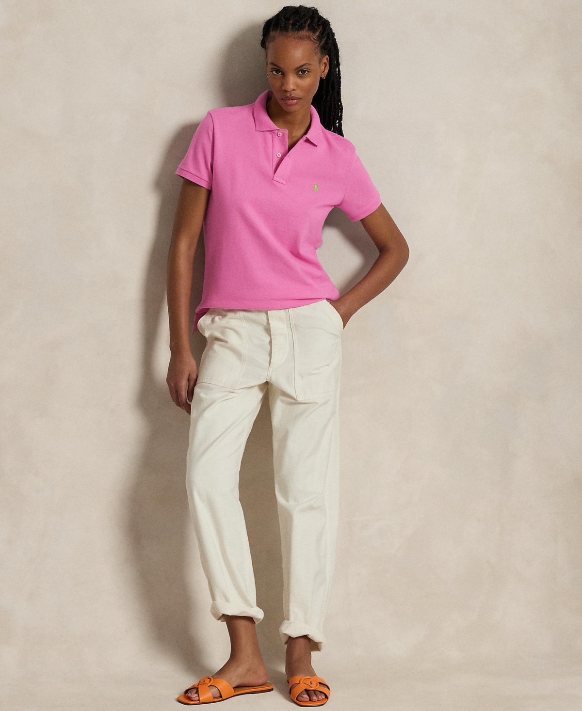 Polo Ralph Lauren Women's Classic-fit Mesh Polo Shirt In Dalia Pink
