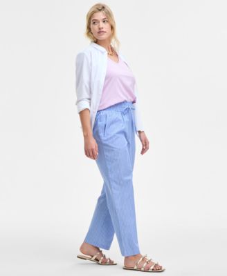 Women's Classic Stripe Pull-On Pants, Exclusively at Macy's