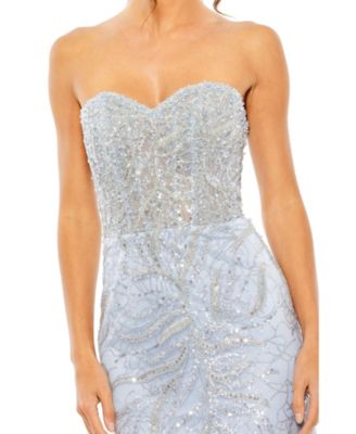 Women's Strapless Embellished Gown