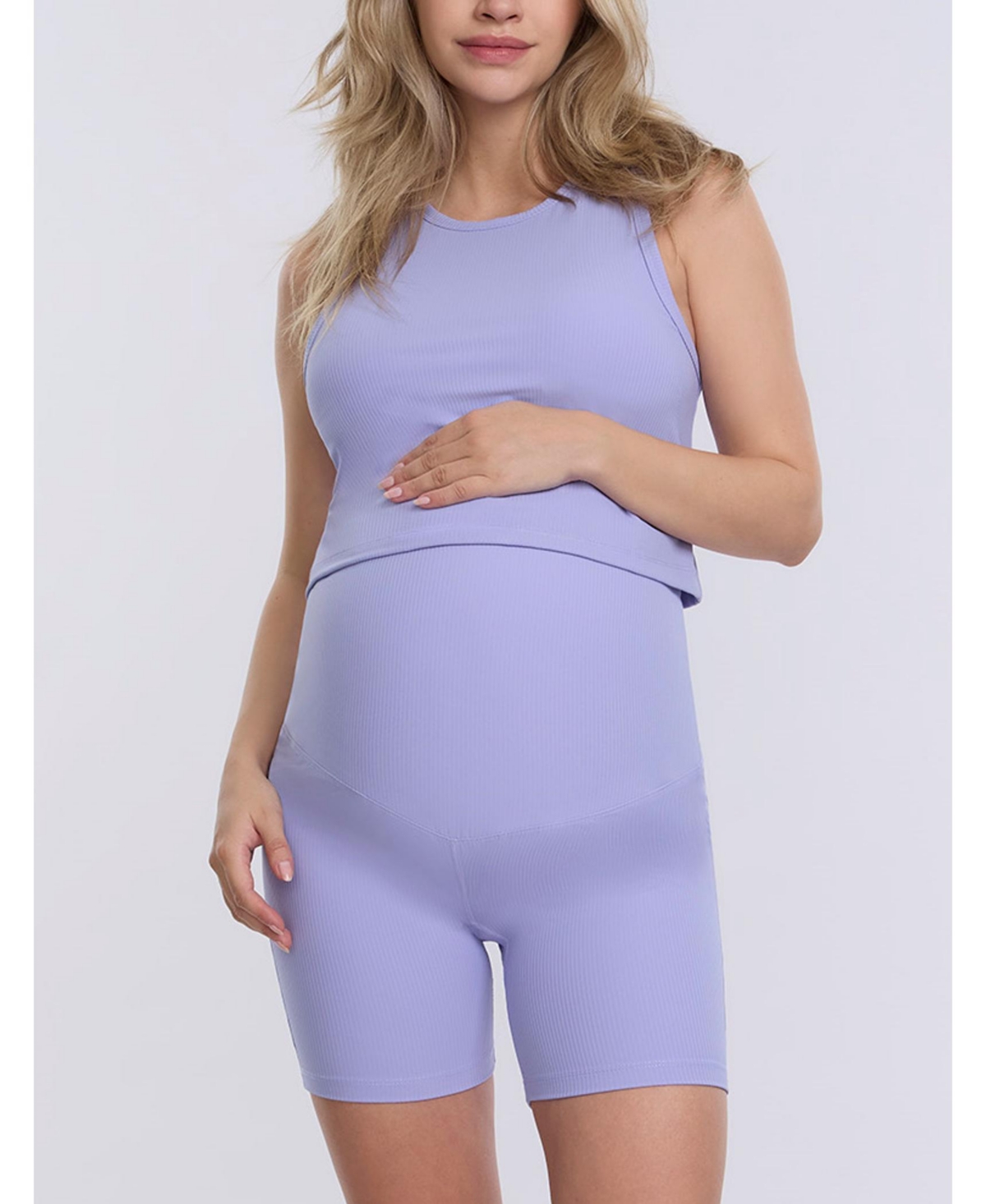 Maternity Crew Neck Racerback Cropped Tank - Motherhood - Opal