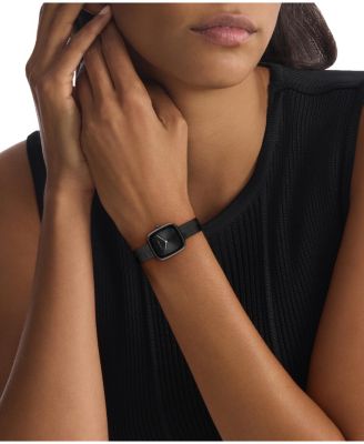 Women's Adore Ionic Plated Black Steel Mesh Bracelet Watch, 30mm