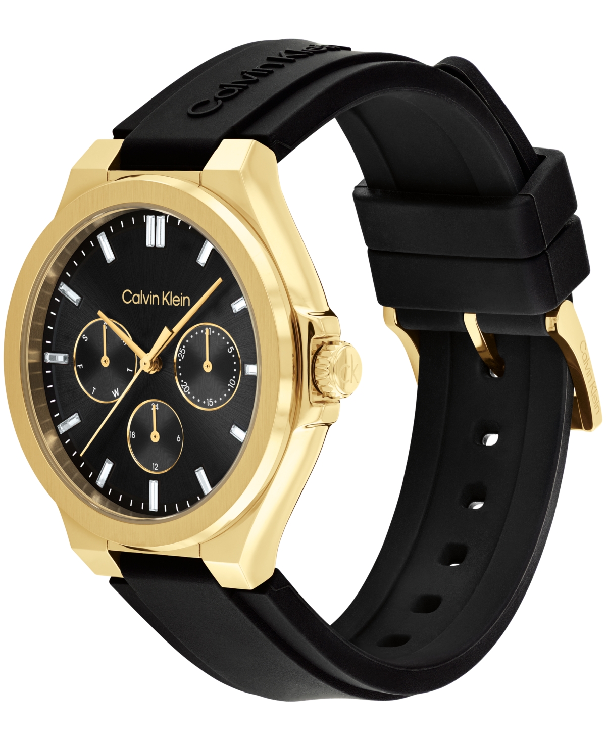 Calvin Klein Women's Vibrancy Black Silicone Strap Watch, 38mm In Black