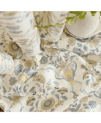 Clara Floral Damask Patterned Window Back Tab Rod Pocket Curtains Bedroom - Light Blocking Darkening Window Panels, Set of 2 (Grey, 52 W x 96 L)