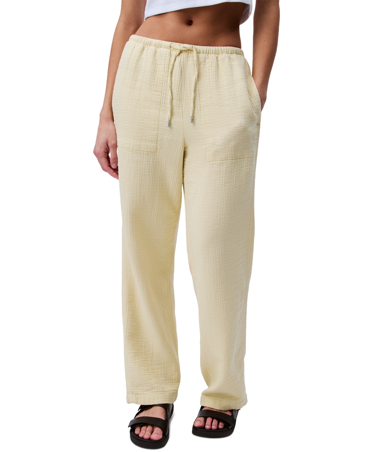 Calvin Klein Jeans Est.1978 Women's Double Gauze Pull-on Pants In Hay
