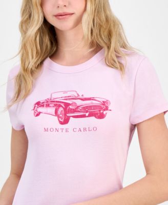 Juniors' Monte Carlo Car Graphic-Print Tee