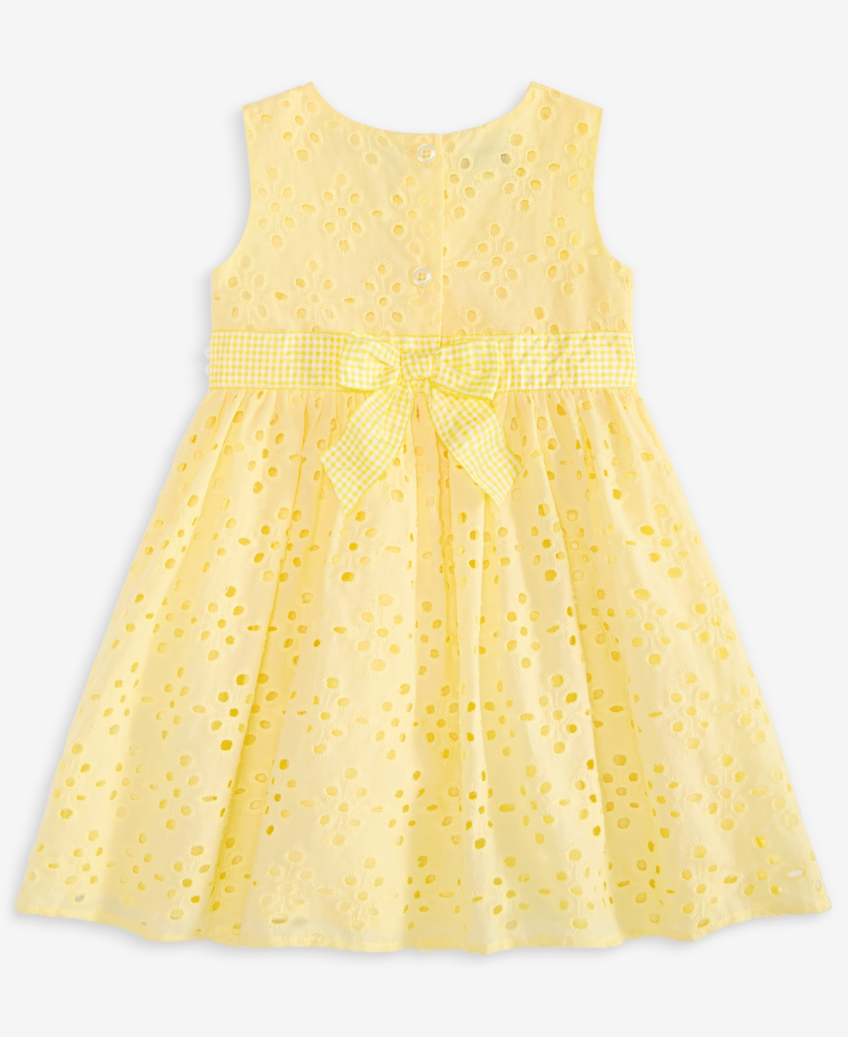 BLUEBERI BOULEVARD BABY GIRLS DAISY-TRIM EYELET SUNDRESS 