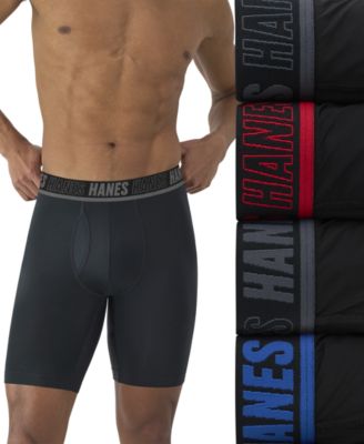 Men's 4pk. Ultimate MOVES Support Long-Leg Boxer Brief Underwear