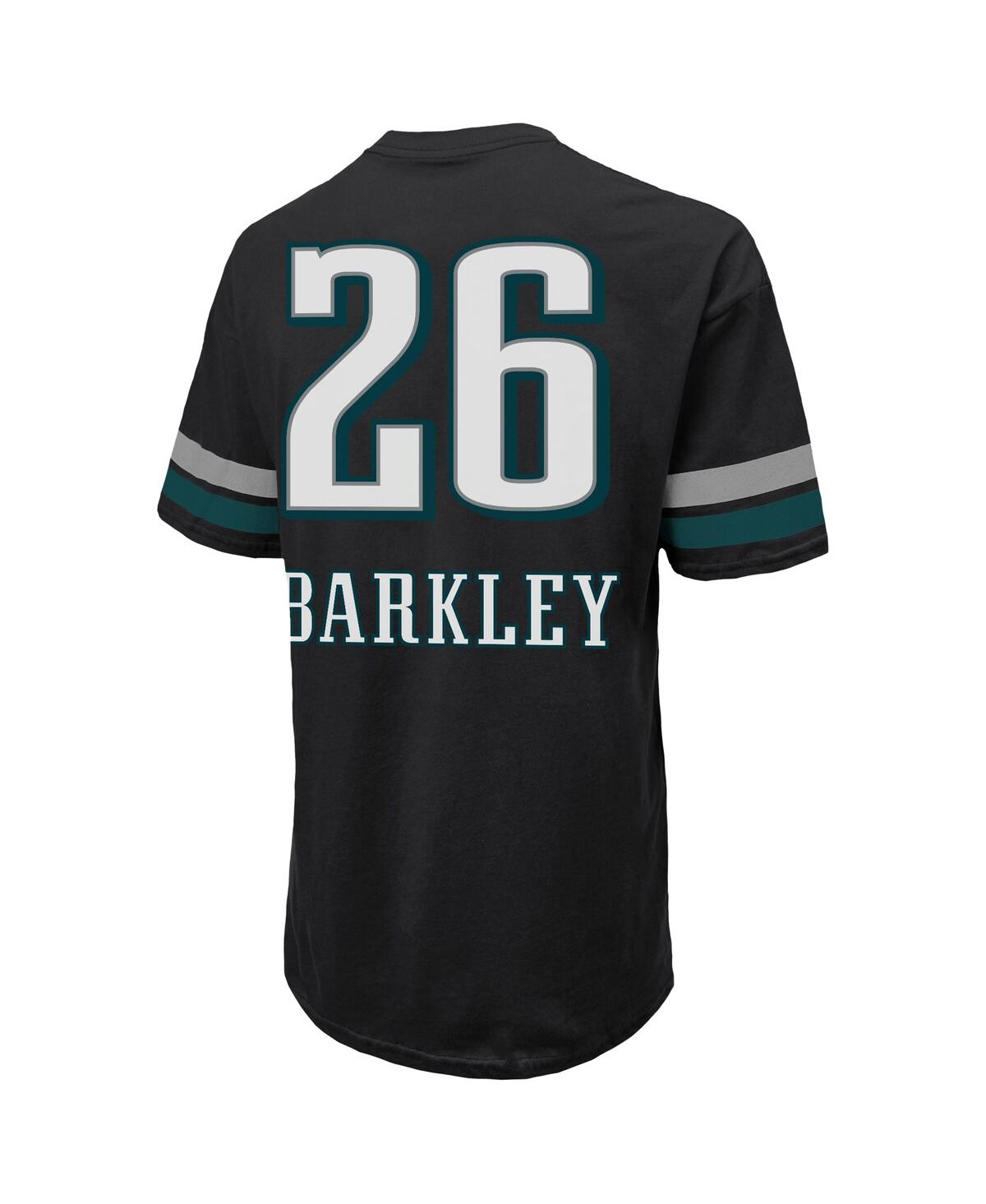 Majestic Threads Men's Saquon Barkley Black Philadelphia Eagles Super Bowl Lix Champions Oversized Player Nam In Black