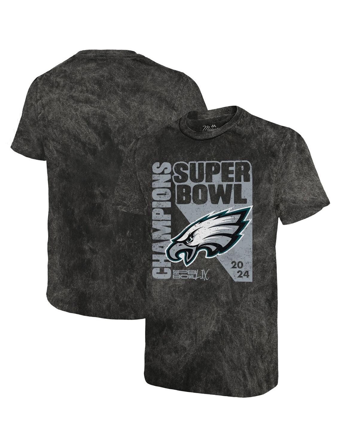 Threads Men's Black Philadelphia Eagles Super Bowl Lix Champions Mineral Wash T-Shirt - Black