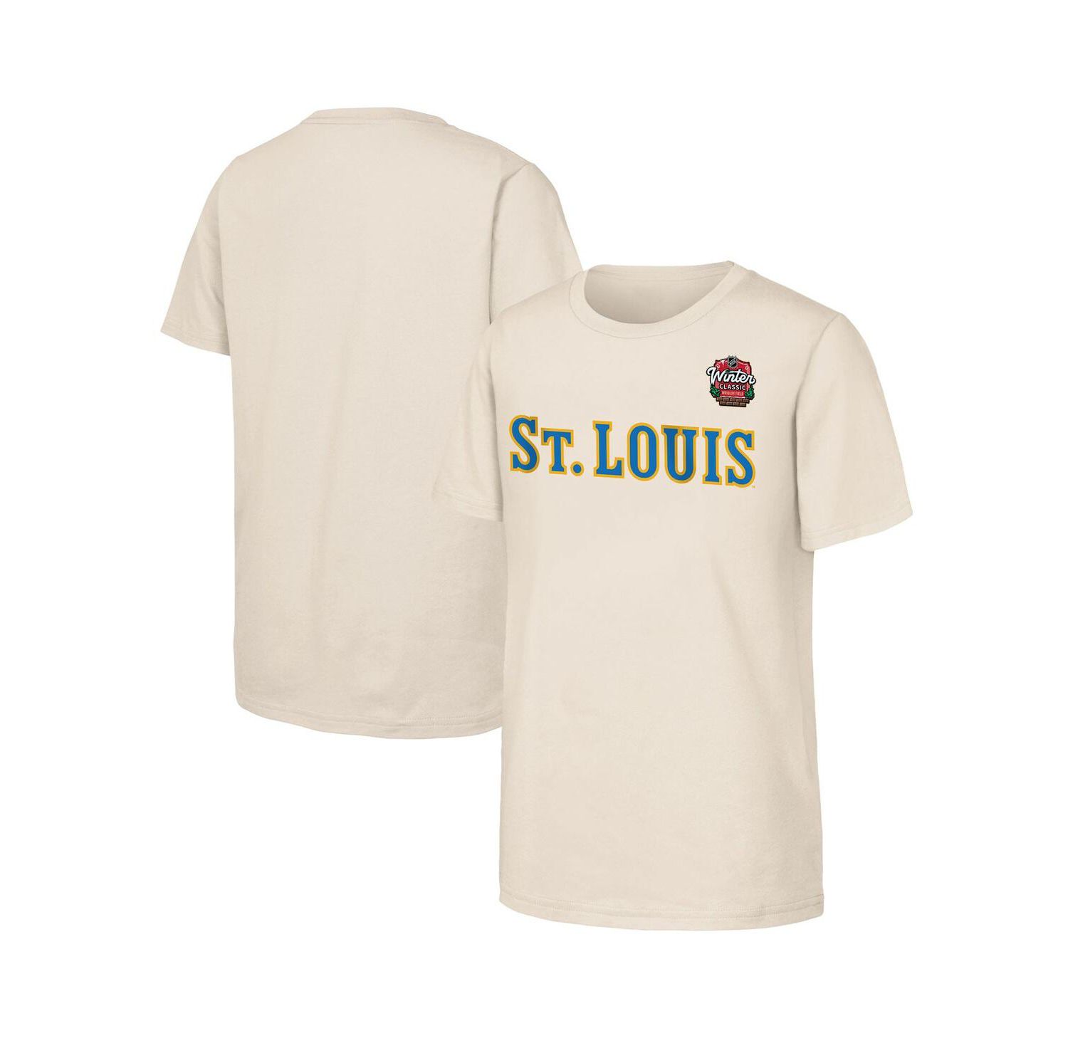 Big Boys and Girls Tan St. Louis Blues 2025 NHL Winter Classic Primary Logo T-Shirt