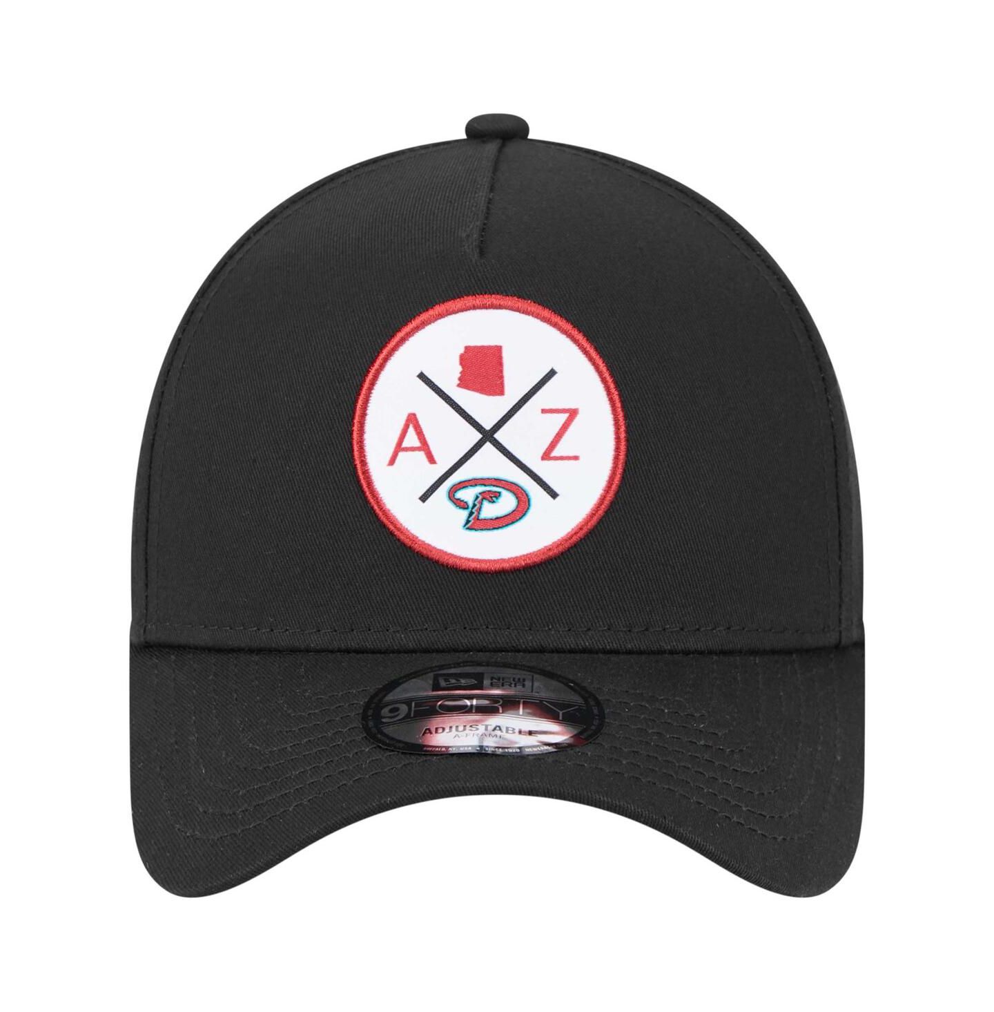 Мужская кепка New Era Black Arizona Diamondbacks 9FORTY A-Frame Adjustable Hat — фото 5