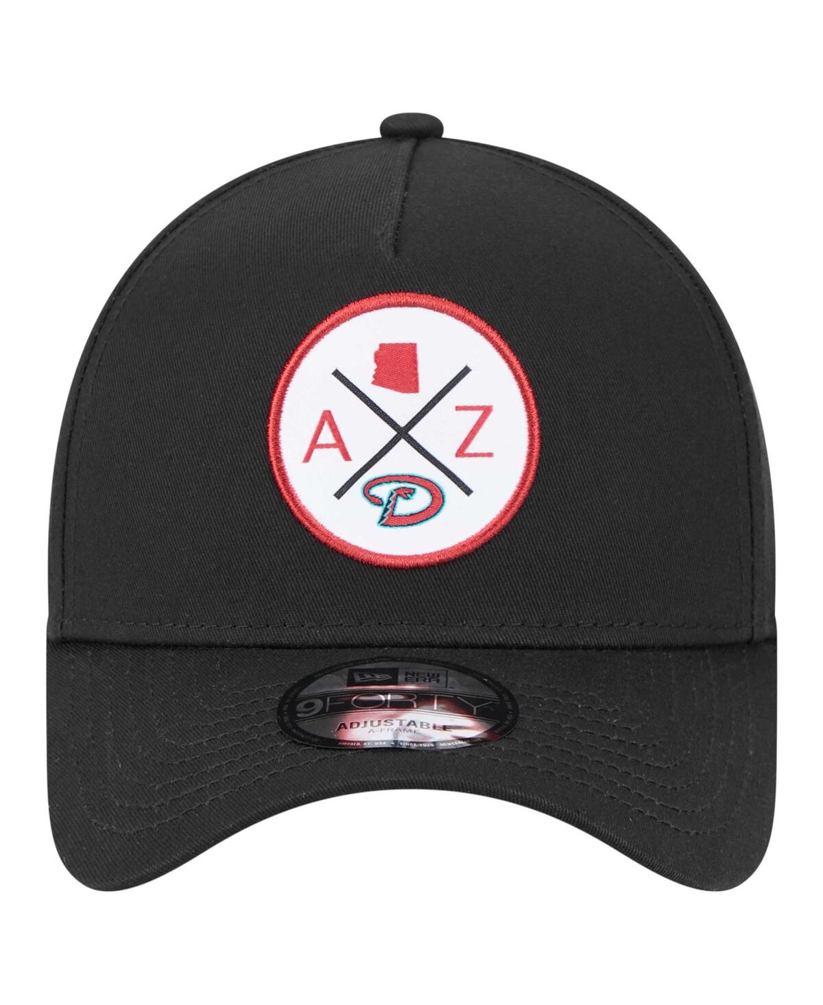 NEW ERA MEN'S BLACK ARIZONA DIAMONDBACKS 9FORTY A-FRAME ADJUSTABLE HAT 
