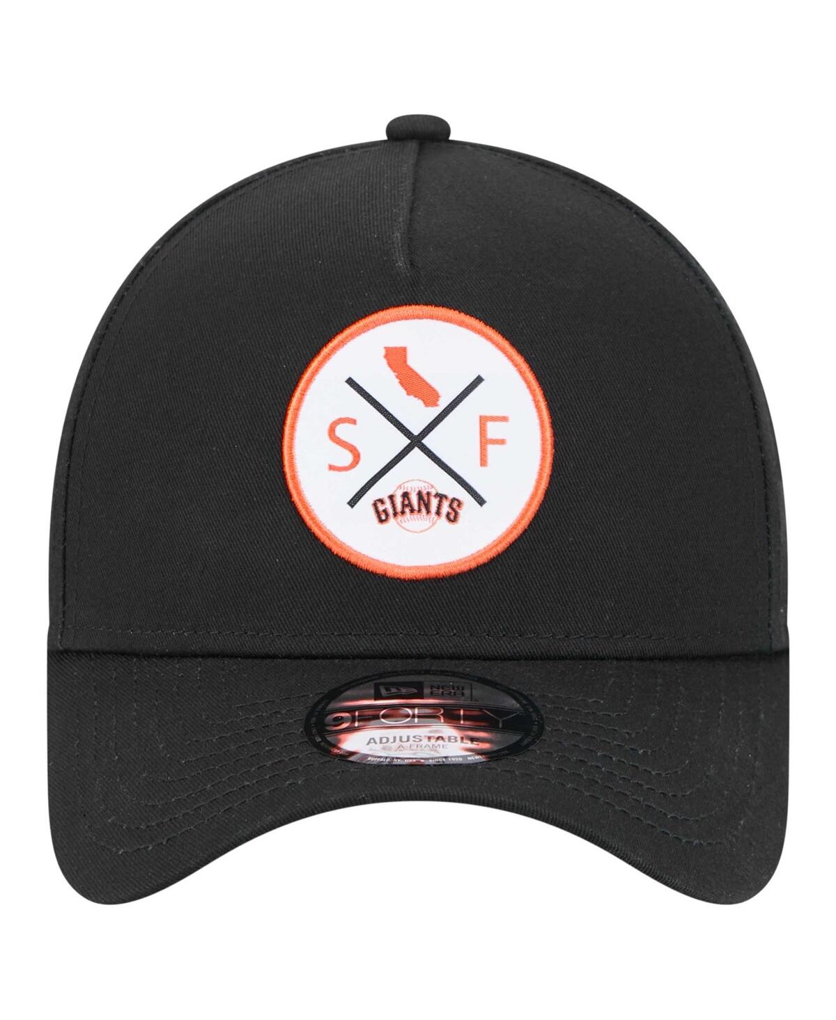 NEW ERA MEN'S BLACK SAN FRANCISCO GIANTS 9FORTY A-FRAME ADJUSTABLE HAT 