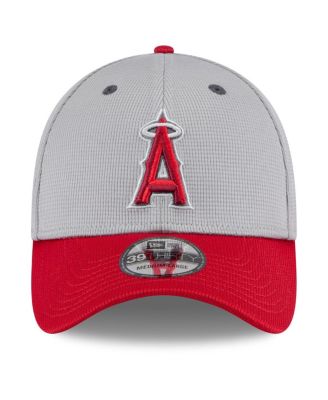 Men's Gray/Red Los Angeles Angels 2025 Batting Practice 39THIRTY Flex Hat
