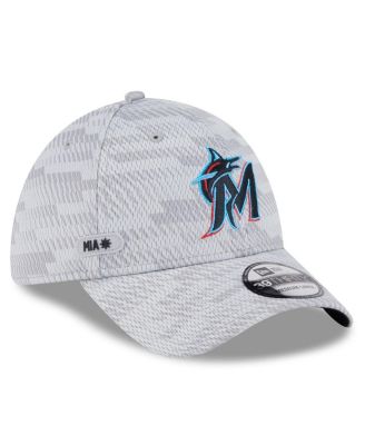 New Era - Men's Gray Miami Marlins 2025 MLB Clubhouse 39THIRTY Flex Hat