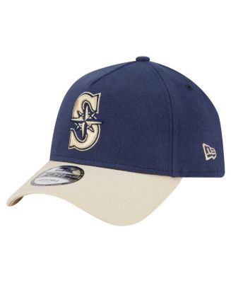 New Era Men's Navy Seattle Mariners Moleskin Crown A-Frame 9FORTY ...