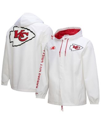Mitchell & Ness - Men's White Kansas City Chiefs Vintage Logo Coaches Full-Snap Hoodie Jacket