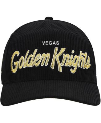 Men's Black Vegas Golden Knights Crosstown Corduroy Hitch Adjustable Hat