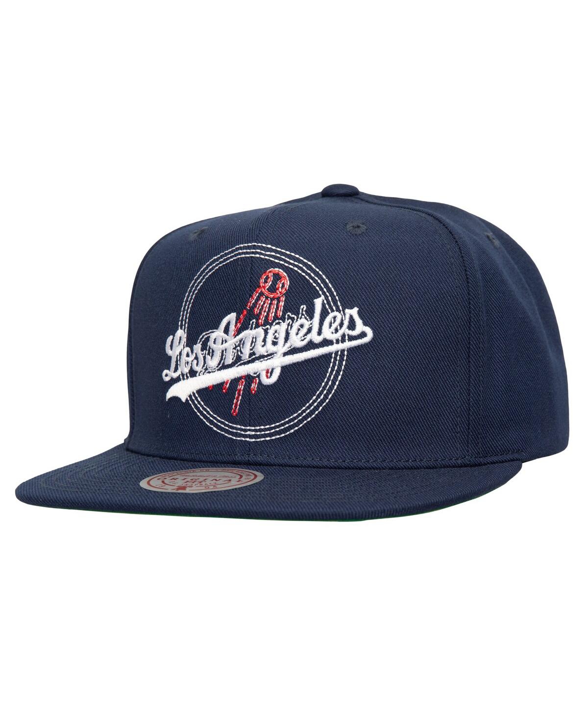 Mitchell & Ness Men's Navy Los Angeles Dodgers Double Up Snapback Hat In Navy