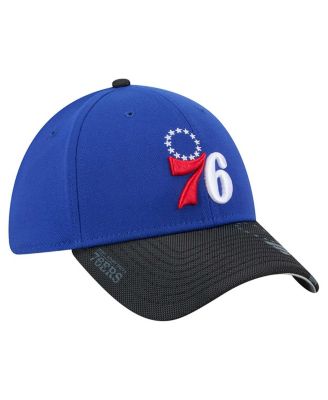 Men's Royal/Black Philadelphia 76ers Sport Night Visor Hit 39THIRTY Flex Hat