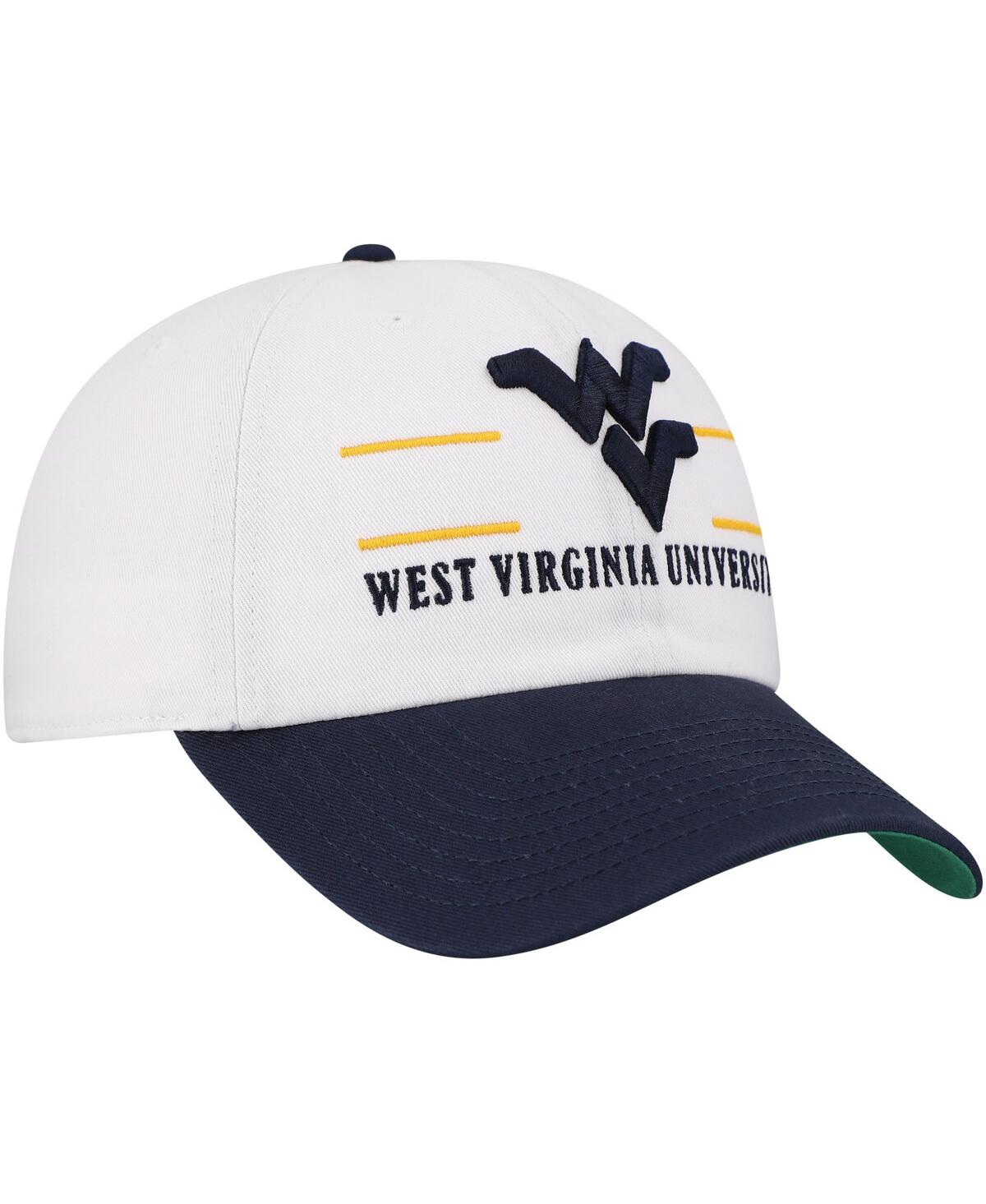 47 Brand Men's White West Virginia Mountaineers Gridiron Clean Up Adjustable Hat In White