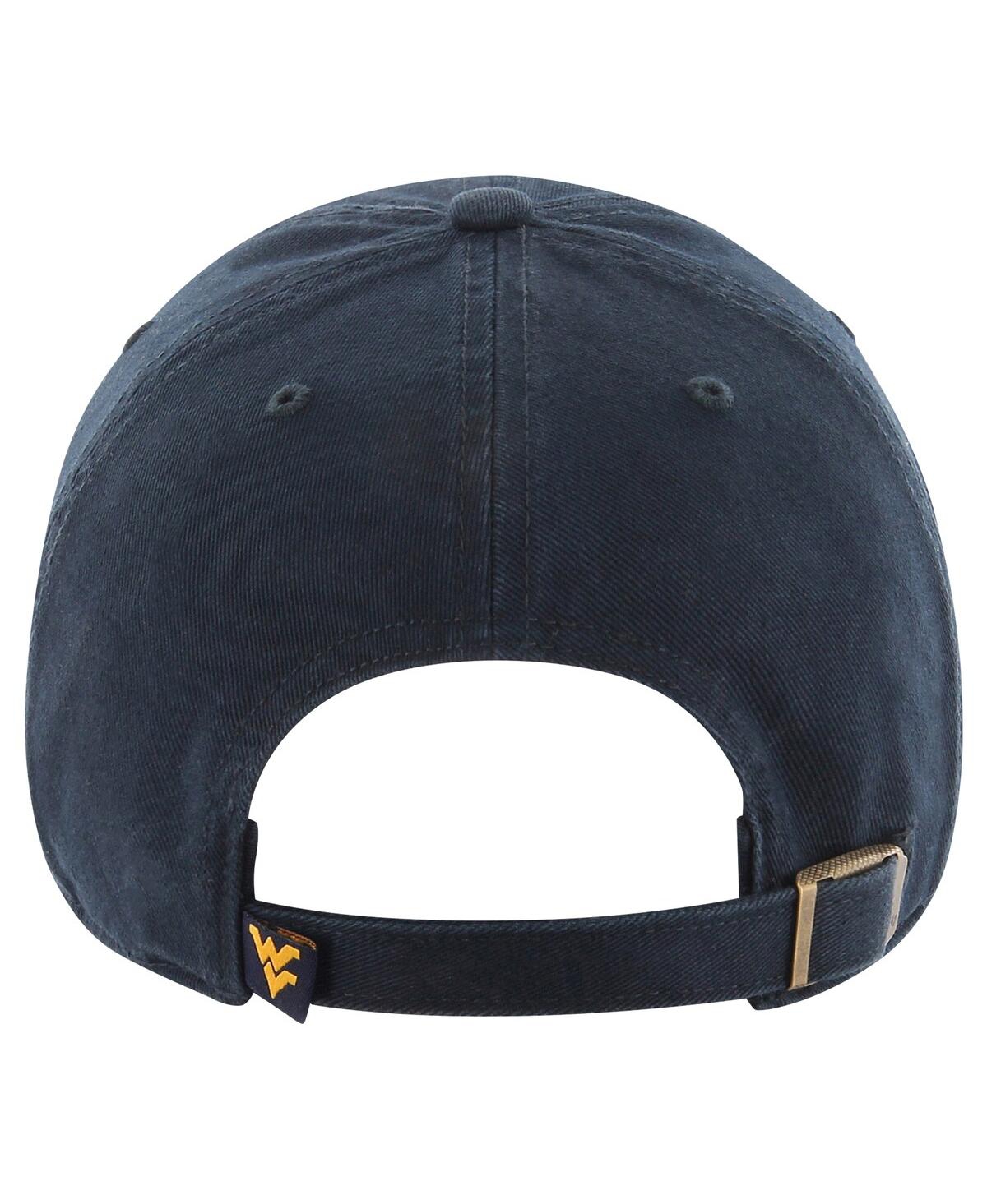 47 Brand Big Boys And Girls Navy West Virginia Mountaineers Clean Up Adjustable Hat In Navy