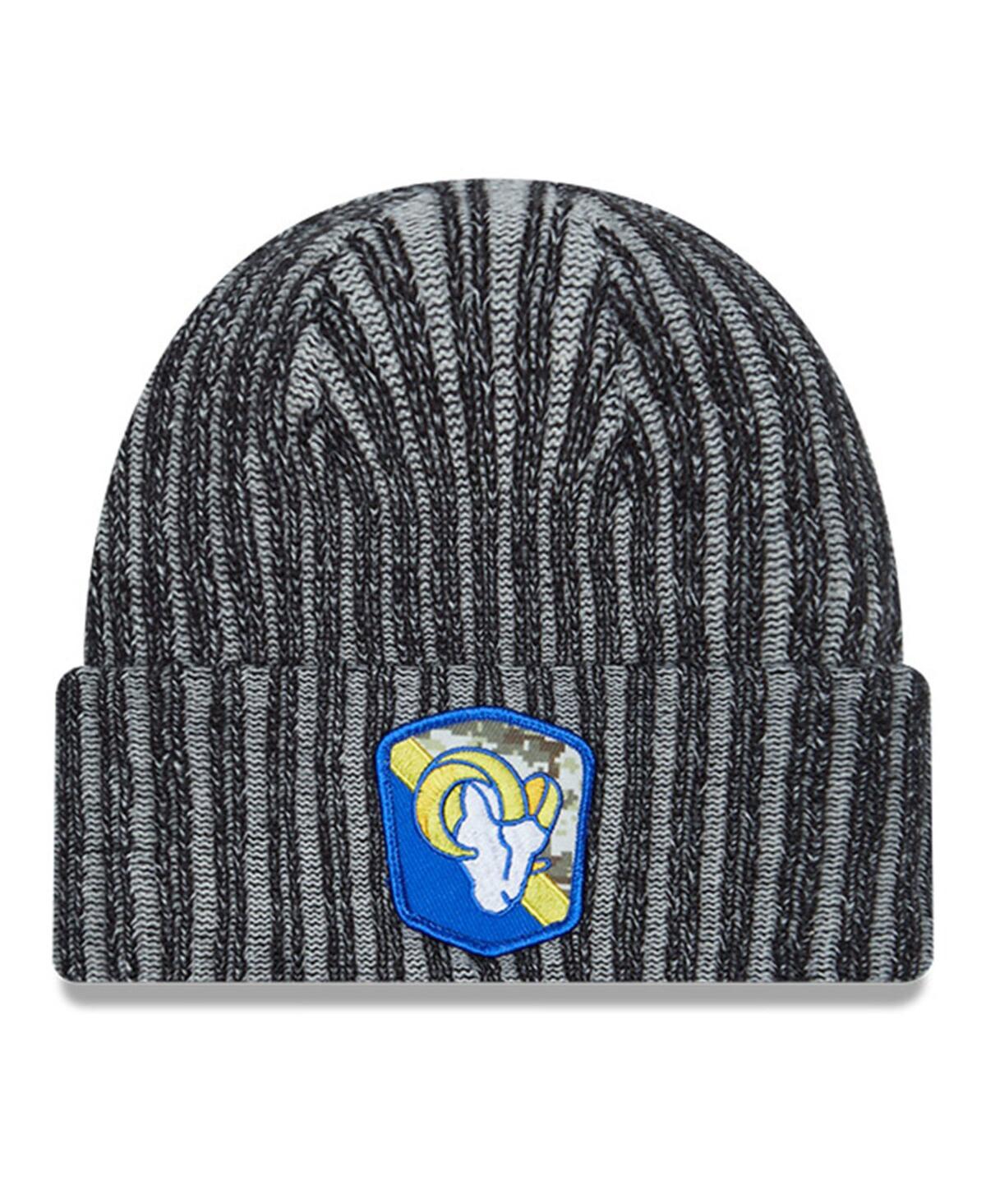 Shop New Era Big Boys And Girls Black Los Angeles Rams 2023 Salute To Service Cuffed Knit Hat