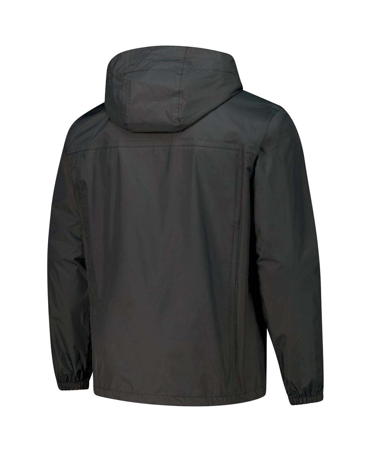 DUNBROOKE MEN'S BLACK SAN FRANCISCO 49ERS TROPIC WATERPROOF PACKABLE FULL-ZIP HOODIE JACKET 