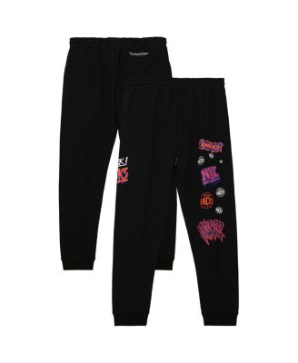 Mitchell & Ness - Men's Black New York Knicks Slap Sticker Sweatpants