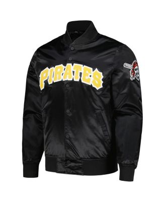 Men's Black Pittsburgh Pirates Wordmark Satin Full-Snap Jacket