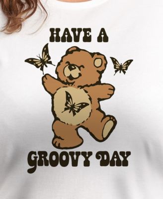 Trendy Plus Size Have A Groovy Day Size Graphic Crew Neck T-Shirt