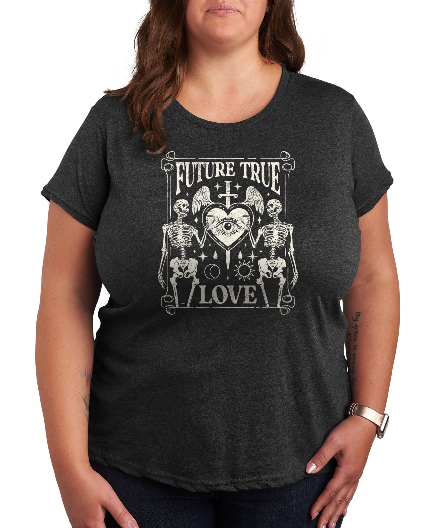 Trendy Plus Size Future True Love Size Graphic Crew Neck T-Shirt