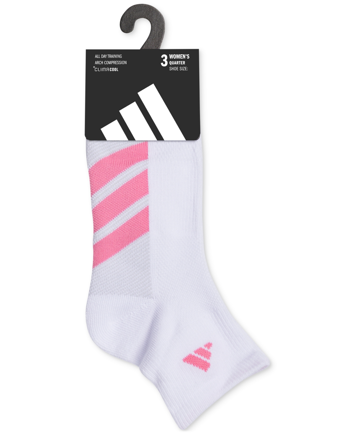 ADIDAS ORIGINALS WOMEN'S 3-PK. ALL DAY TRAINING QUARTER SOCKS 5159147A 
