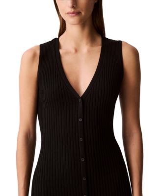 Women's Rib-Knit Sleeveless Midi Dress