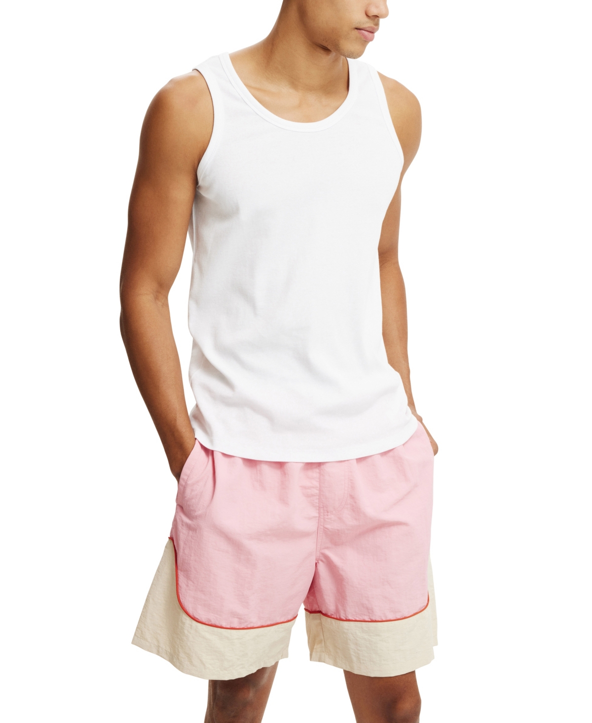 Shop Cotton On Men's All Purpose Short In Soft Pink,stone Panel