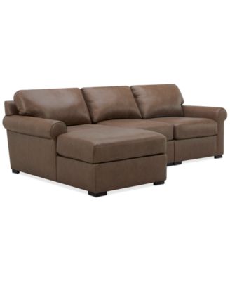 Radley Roll Arm 104" 3-Pc. Leather Sectional, Exclusively at Macy's